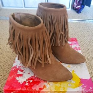 Chinese Laundry tan booties,  size 6.